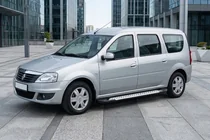 Dacia Logan MCV 2004-2014 гг. Боковые пороги X5-тип (2 шт, алюминий) фото 3