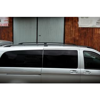 Черные рейлинги CAN Оригинальный дизайн (металлические ножки) Mercedes Vito/V-class W447 2014- гг. фото 4