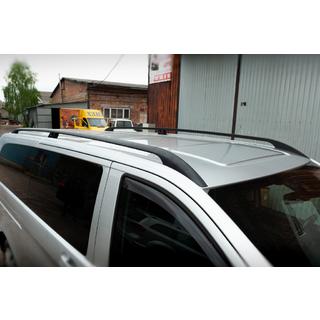 Черные рейлинги CAN Оригинальный дизайн (металлические ножки) Mercedes Vito/V-class W447 2014- гг. фото 1