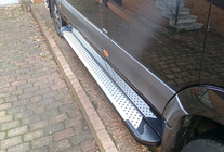 Volkswagen Crafter 2006-2016 гг. Боковые Подножки Allmond Grey (2 шт., Алюминий) Long/ExtraLong фото 2