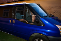 Ford Transit 2000–2014 гг. Окантовка стекол Нержавеющая сталь (2 шт) фото 4