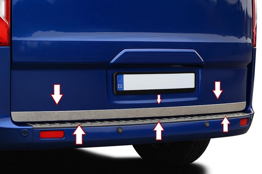 Ford Custom 2013-2022 гг. Накладка на багажник нержавейка Image