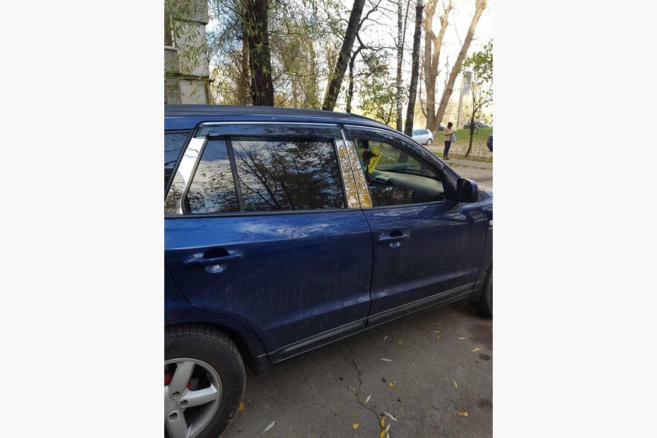 Hyundai Santa Fe 2 2006-2012 гг. Накладки на дверные стойки из нержавеющей стали (6 шт) Image