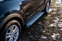 Hyundai IX-35 2010-2015 гг. Боковые Подножки Allmond Grey (2 шт., Алюминий) фото 2