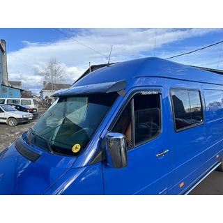 Козырек на лобовое стекло (черный глянец, 5мм) Mercedes Sprinter W901/902/903/904/905 1995–2006 гг. фото 3