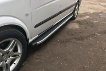 Mercedes Viano 2004-2014 гг. Боковые пороги Alliance (2 шт., алюминий) фото 2