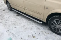 Mercedes Viano 2004-2014 гг. Боковые пороги Alliance (2 шт., алюминий) фото 9