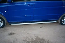 Mercedes Viano 2004-2014 гг. Боковые пороги Alliance (2 шт., алюминий) фото 10