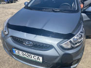 Hyundai Accent 2011-2017 гг. Дефлектор капота 2011-2017 (ANV) фото 2