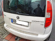 Skoda Roomster 2006-2015 гг. Накладка на задний бампер нержавейка фото 1