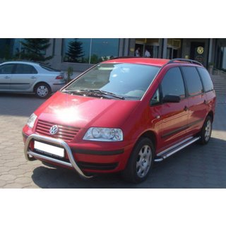 Передний кенгурятник WT005 (нержавейка) Ford Galaxy 1995-2006 гг. фото 3