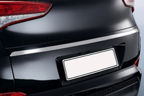 Hyundai Tucson TL 2016-2021 гг. Хромированная накладка над номером (2015–2018, верхняя, узкая, нержавейка) фото 1