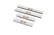 Citroen C-4 2004-2010 гг. Накладки на пороги Carmos нержавейка фото 6