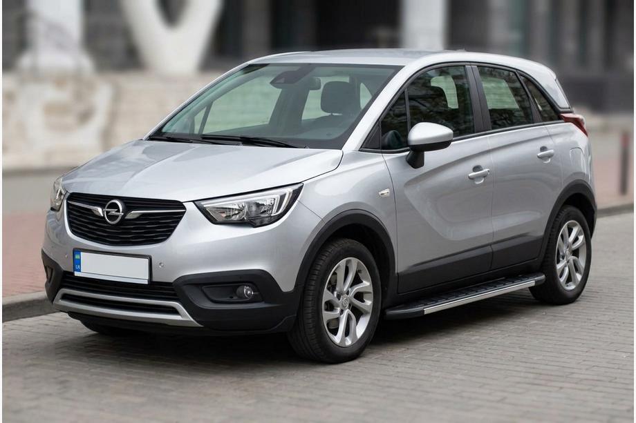 Opel Crossland X 2017-2024 гг. Боковые Подножки Duru (2 шт., Алюминий) Image
