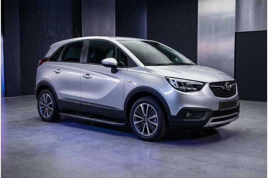Opel Crossland X 2017-2024 гг. Боковые пороги Bosphorus Black (2 шт., алюминий) Image