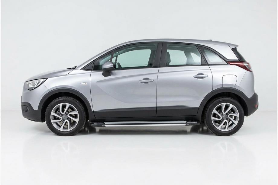Opel Crossland X 2017-2024 гг. Боковые Подножки Rainbow (2 шт., Алюминий) Image
