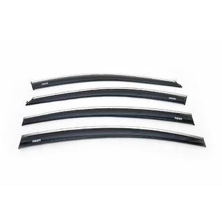 Ветровики с хромированным молдингом SD (4 шт, Niken) Chevrolet Cruze 2009–2015 гг. фото 2