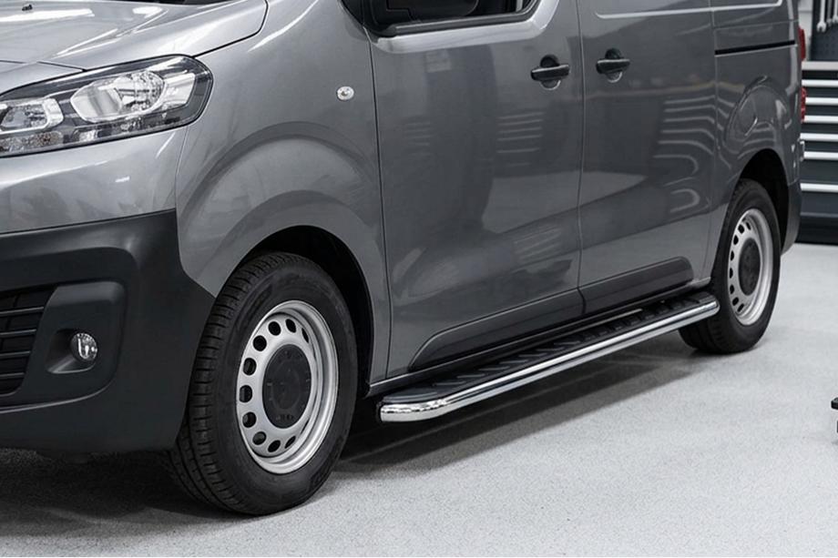 Toyota Proace 2016- гг. Боковые Подножки Maydos V1 (2 шт., Алюминий и Нержавейка) Image
