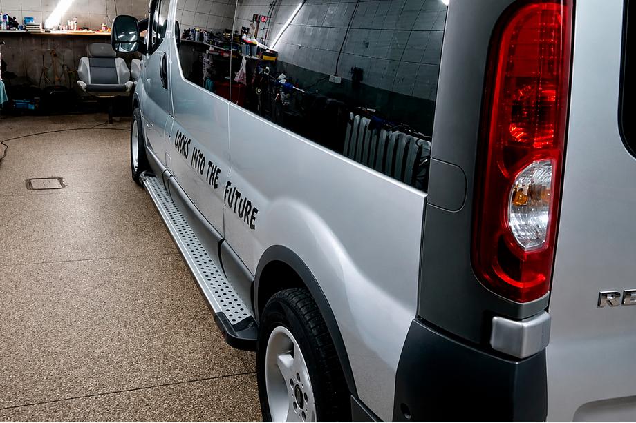 Opel Vivaro 2001–2015 гг. Боковые Подножки Allmond Grey (2 шт., Алюминий) Фото 5