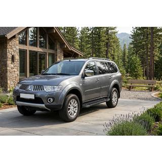 Боковые Подножки RedLine Black (2 шт., Алюминий) Mitsubishi Pajero Sport 2008-2015 гг. фото 1