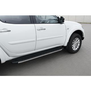 Боковые Подножки Fullmond (2 шт., Алюминий) Mitsubishi Pajero Sport 2008-2015 гг. фото 1