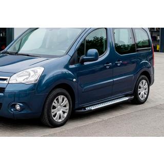 Боковые Подножки Allmond Grey (2 шт., Алюминий) Peugeot Partner Tepee 2008-2018 гг. фото 1