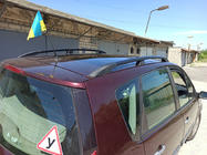 Renault Scenic/Grand 2003-2009 гг. Черные Рейлинги (2 шт) Длинная База (Grande) фото 6