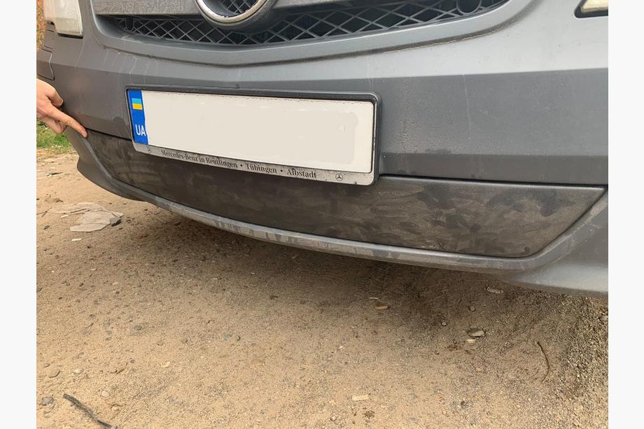 Mercedes Vito W639 2004-2014 гг. Зимняя накладка на бампер (2010-2015) Глянцевый Фото 3