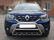Renault Duster 2018-2024 гг. Защита переднего бампера без надписи WT003 (нержавейка) фото 2