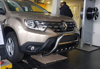 Dacia Duster 2018-2024 гг. Защита переднего бампера без надписи WT003 (нержавейка) фото 14