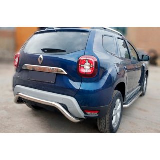 Задняя защита AK007 (нержавейка) Dacia Duster 2018-2024 гг. фото 1