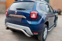 Renault Duster 2018-2024 гг. Задняя защита AK007 (нержавейка) фото 1