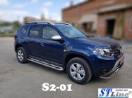Renault Duster 2018-2024 гг. Боковые Подножки Premium (2 шт., Нержавейка) Ø60 фото 1