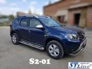 Renault Duster 2018-2024 гг. Боковые Подножки Premium (2 шт., Нержавейка) фото 1