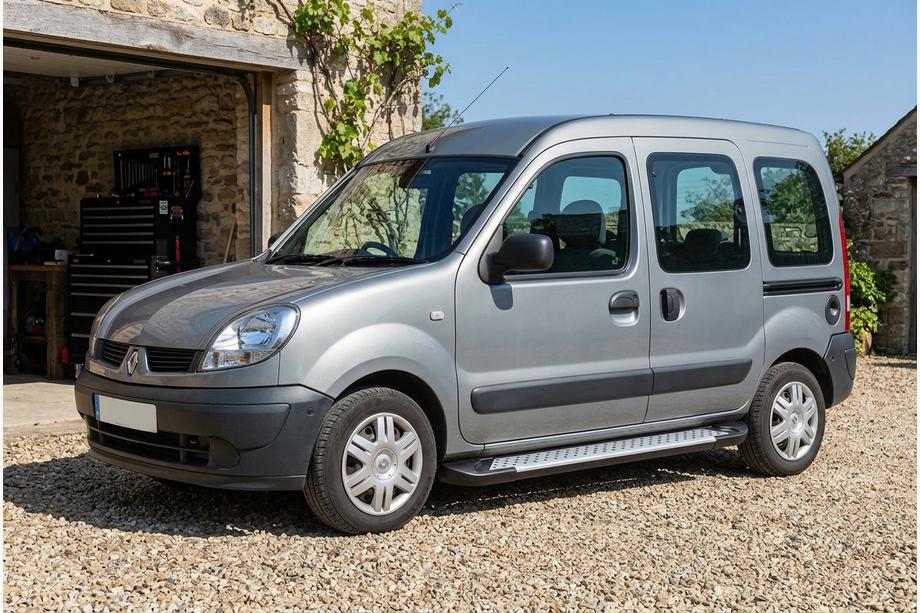 Renault Kangoo 1998-2008 гг. Боковые Подножки Allmond Grey (2 шт., Алюминий) Image