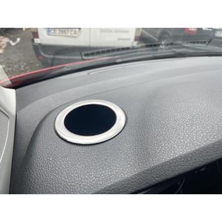 Накладка на подстаканник (2 шт., нержавейка) Volkswagen T6 2015-2024 гг. фото 1