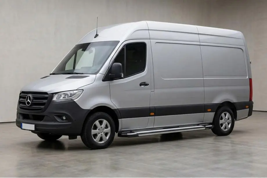 Mercedes Sprinter W907/W910 2018- гг. Боковые Подножки Rainbow (2 шт., Алюминий) Image