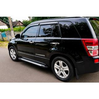 Боковые Подножки Allmond Grey (2 шт., Алюминий) Suzuki Grand Vitara 2005-2017 гг. фото 1