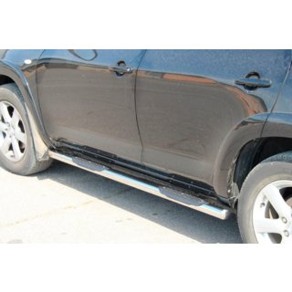 Боковые трубы для стандартной базы (2 шт, нержавейка) Toyota Rav 4 2006-2013 гг. фото 3