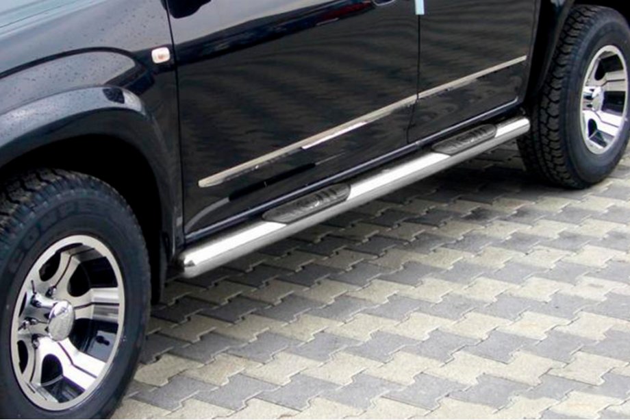 Toyota Rav 4 2006-2013 гг. Боковые трубы для стандартной базы (2 шт, нержавейка) Image