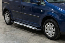 Volkswagen Caddy 2010-2015 гг. Боковые пороги X5-тип (2 шт., алюминий) Макси База фото 1