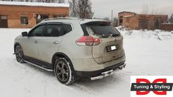 Nissan X-trail T32/Rogue 2014-2021 гг. Боковые Подножки Premium (2 шт., Нержавейка) Ø60 фото 3