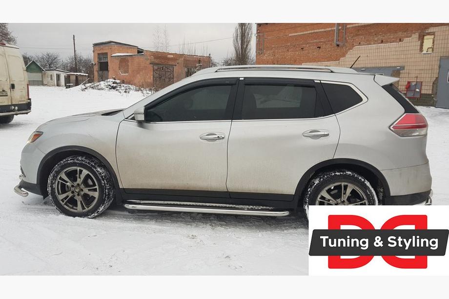 Nissan X-trail T32/Rogue 2014-2021 гг. Боковые Подножки Premium (2 шт., Нержавейка) Ø60 Image