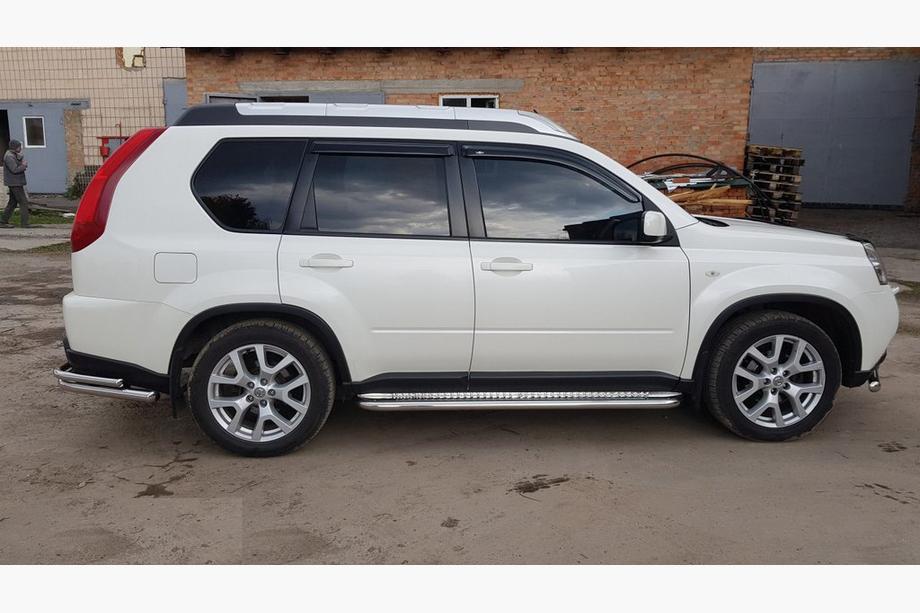 Nissan X-trail T31 2007-2014 гг. Боковые Подножки Premium (2 шт., Нержавейка) Ø60 Image
