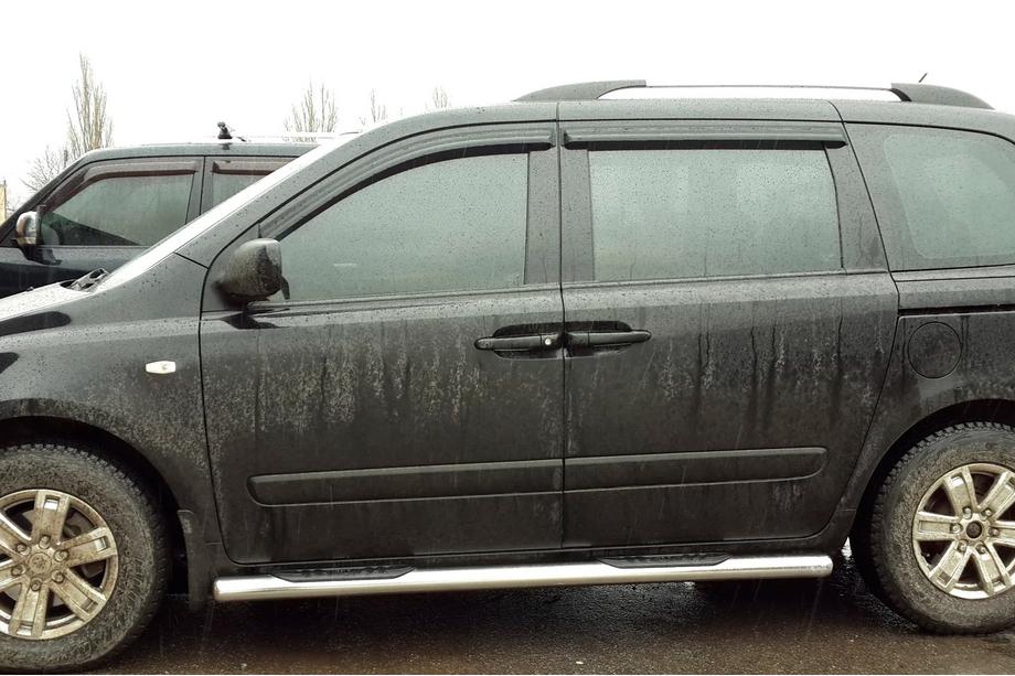 Kia Carnival 2002-2013 гг. Боковые трубы (2 шт., нержавейка) Image