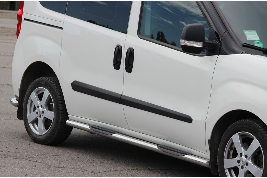 Opel Combo 2012-2018 гг. Боковые трубы (2 шт., нержавейка) 60 мм, короткая база Image
