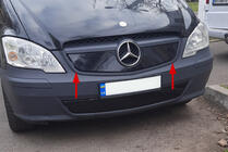 Mercedes Vito W639 2004-2014 гг. Зимняя накладка на решетку радиатора V1 (2010-2015) Матовый фото 1