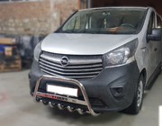 Opel Vivaro 2015-2019 гг. Кенгурятник WT003-4 (нержавейка) С надписью фото 2
