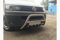 Volkswagen T6 2015-2024 гг. Кенгурятник WT003-4 (нержавейка) фото 3