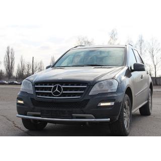 Передняя защита ST008 (нержавейка) Mercedes ML W164 2005-2011 гг. фото 3